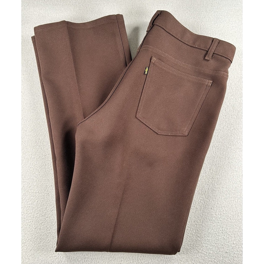 VTG Levi's Gold Tab Brown Polyester Flare Pants Mens Disco 70s USA VTG 38x31 - Picture 9 of 9